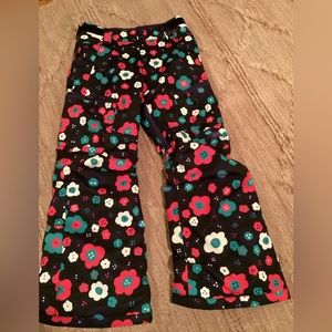 NWOT BURTON GIRLS ELITE CARGO FLORAL DESIGN SNOW PANTS SZ. XS
